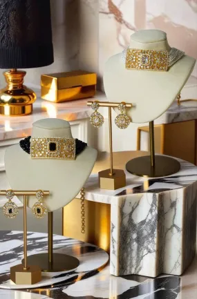Luna - Chic Gold-Plated Choker Necklace Set