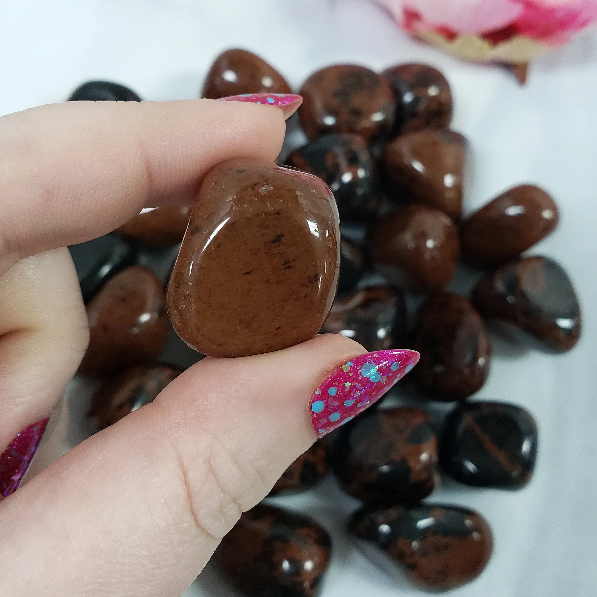 Mahogany Obsidian Crystal Natural Gemstone Tumbled Stone | One Stone