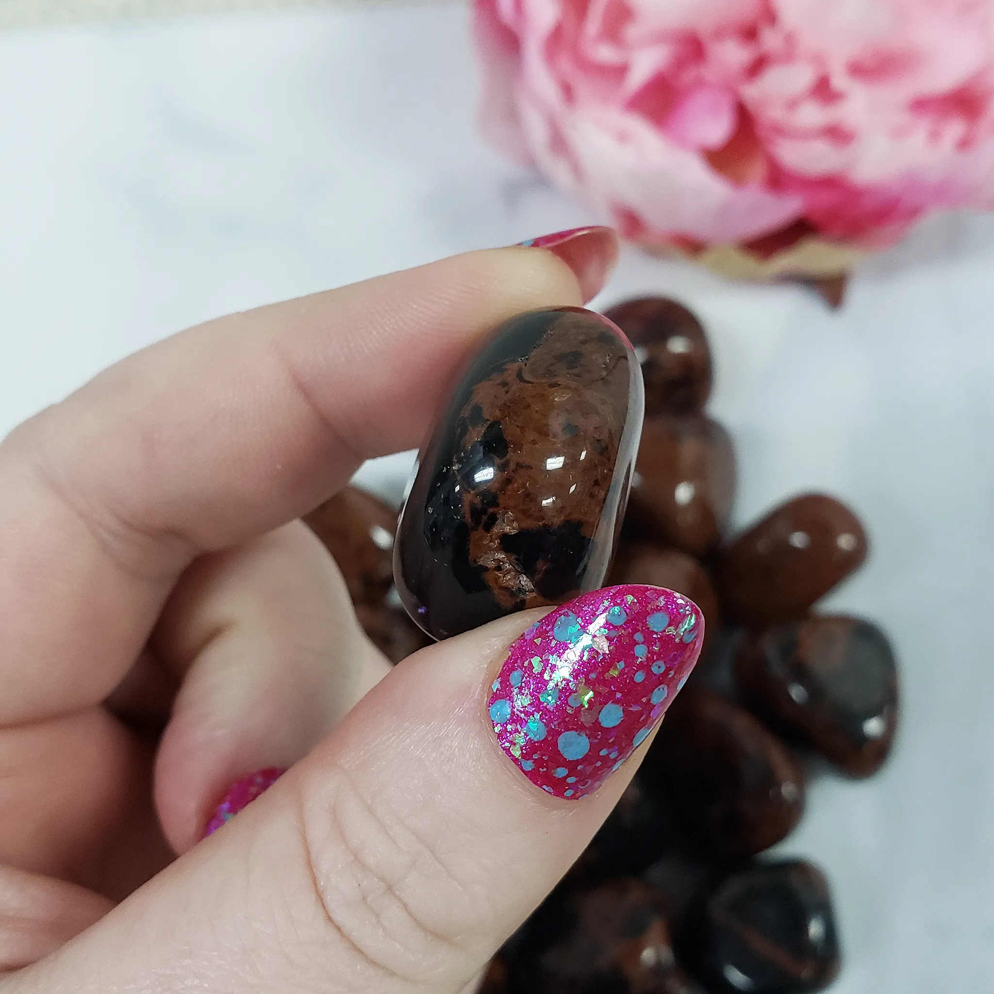 Mahogany Obsidian Crystal Natural Gemstone Tumbled Stone | One Stone
