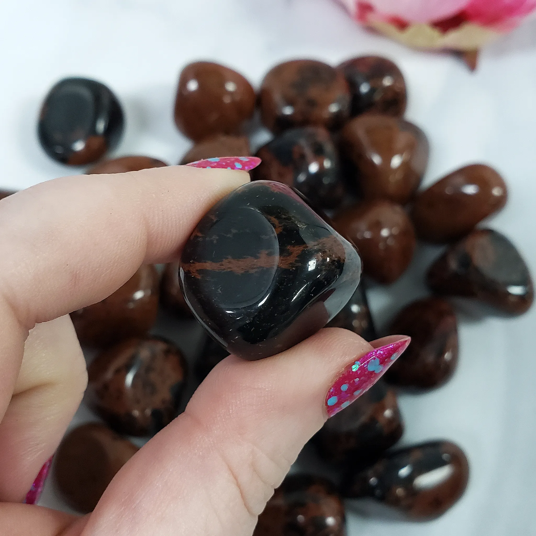 Mahogany Obsidian Crystal Natural Gemstone Tumbled Stone | One Stone