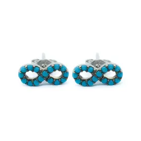 Marien Turquoise Open Infinity 925 Sterling Silver Stud Earrings