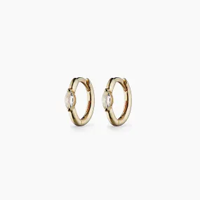 Marquise Huggie Hoops