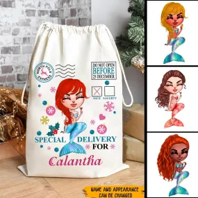 Mermaid Custom Christmas Sack Special Delivery For Custom Name Personalized Gift