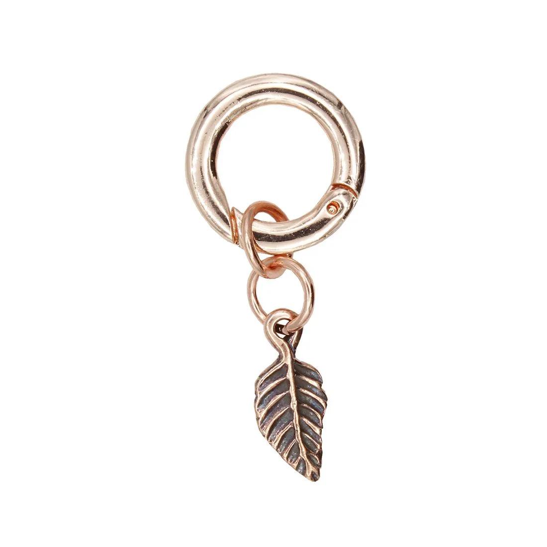 Mini Birch Leaf Charm in Rose Gold