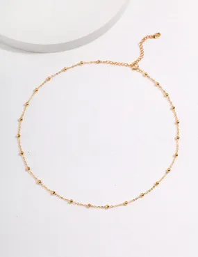 Minimalist Ball Chain Necklace in Gold Vermeil
