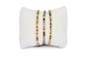 Moala Gold & Tourmaline Beaded Bracelet Stack