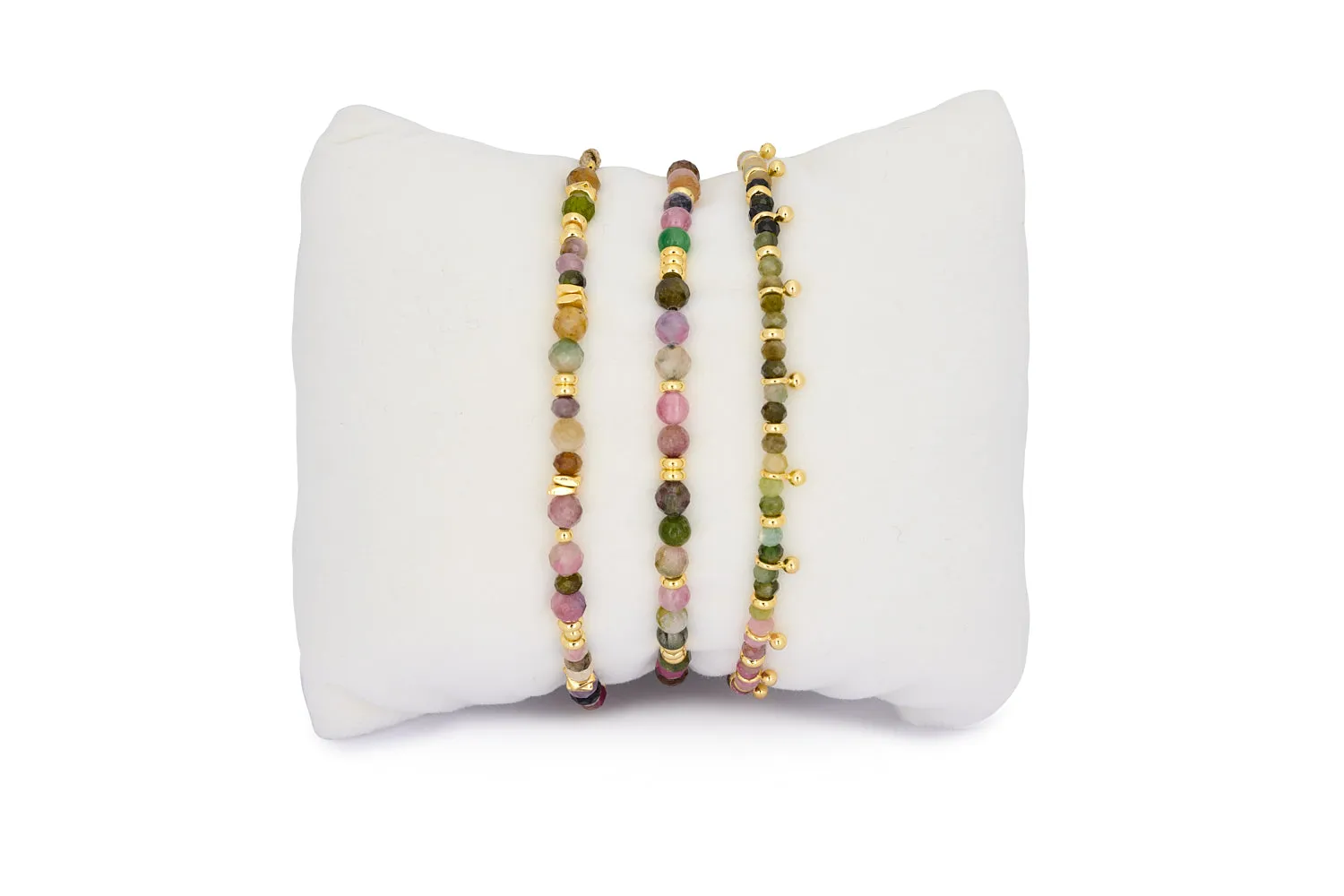 Moala Gold & Tourmaline Beaded Bracelet Stack