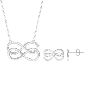 Moissanite Twin Infinity Interlock Jewelry Set