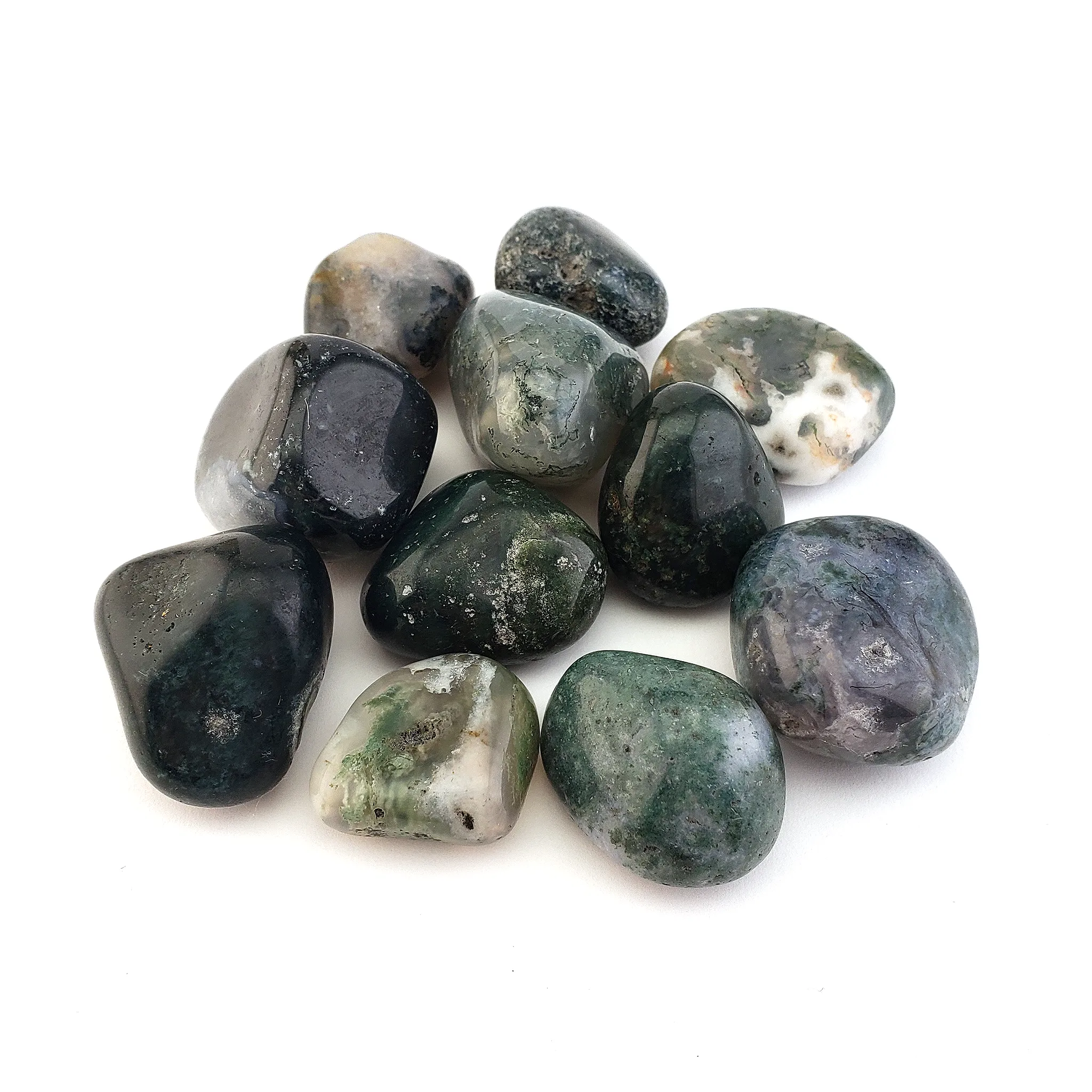 Moss Agate Crystal Natural Gemstone Tumbled Stone | One Stone