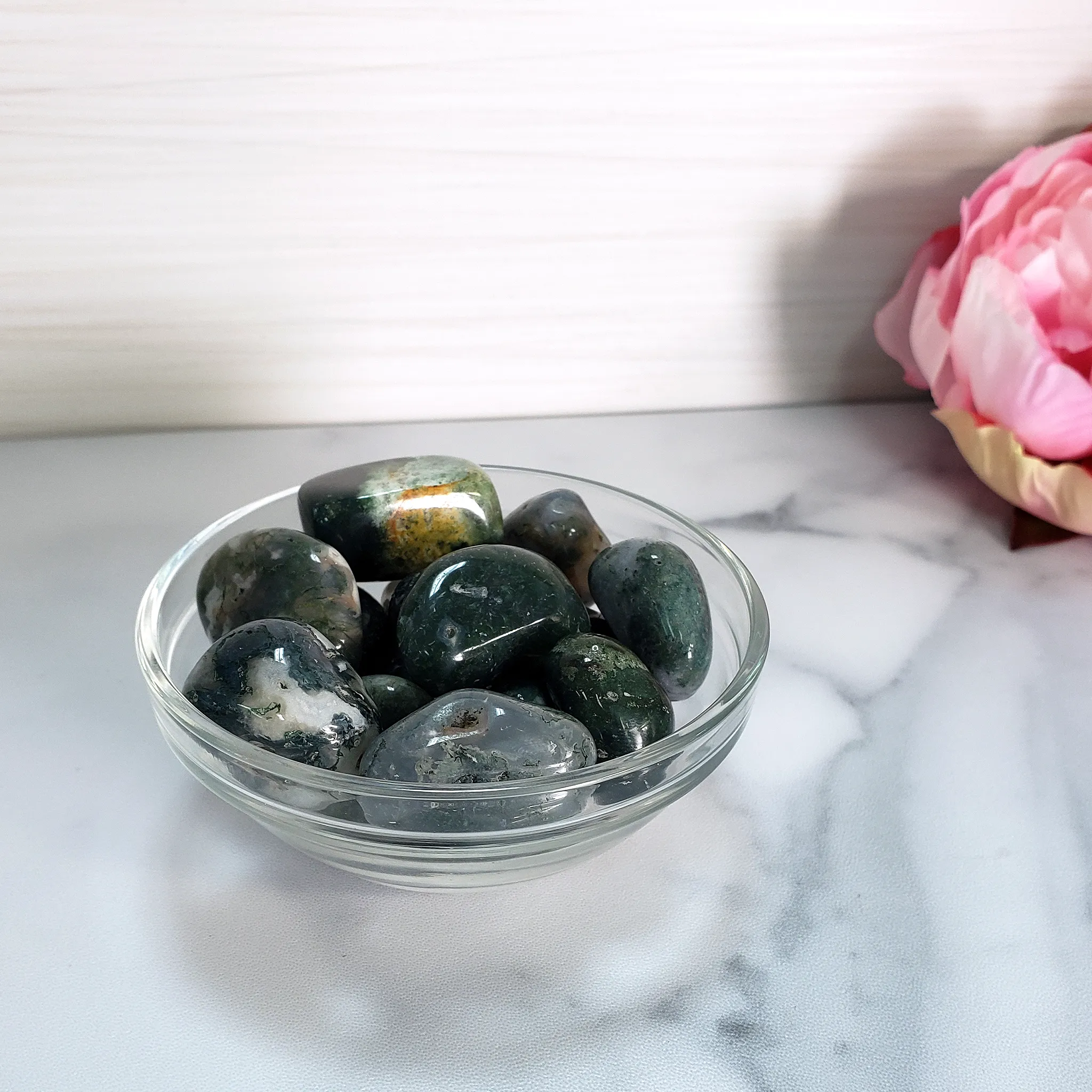 Moss Agate Crystal Natural Gemstone Tumbled Stone | One Stone