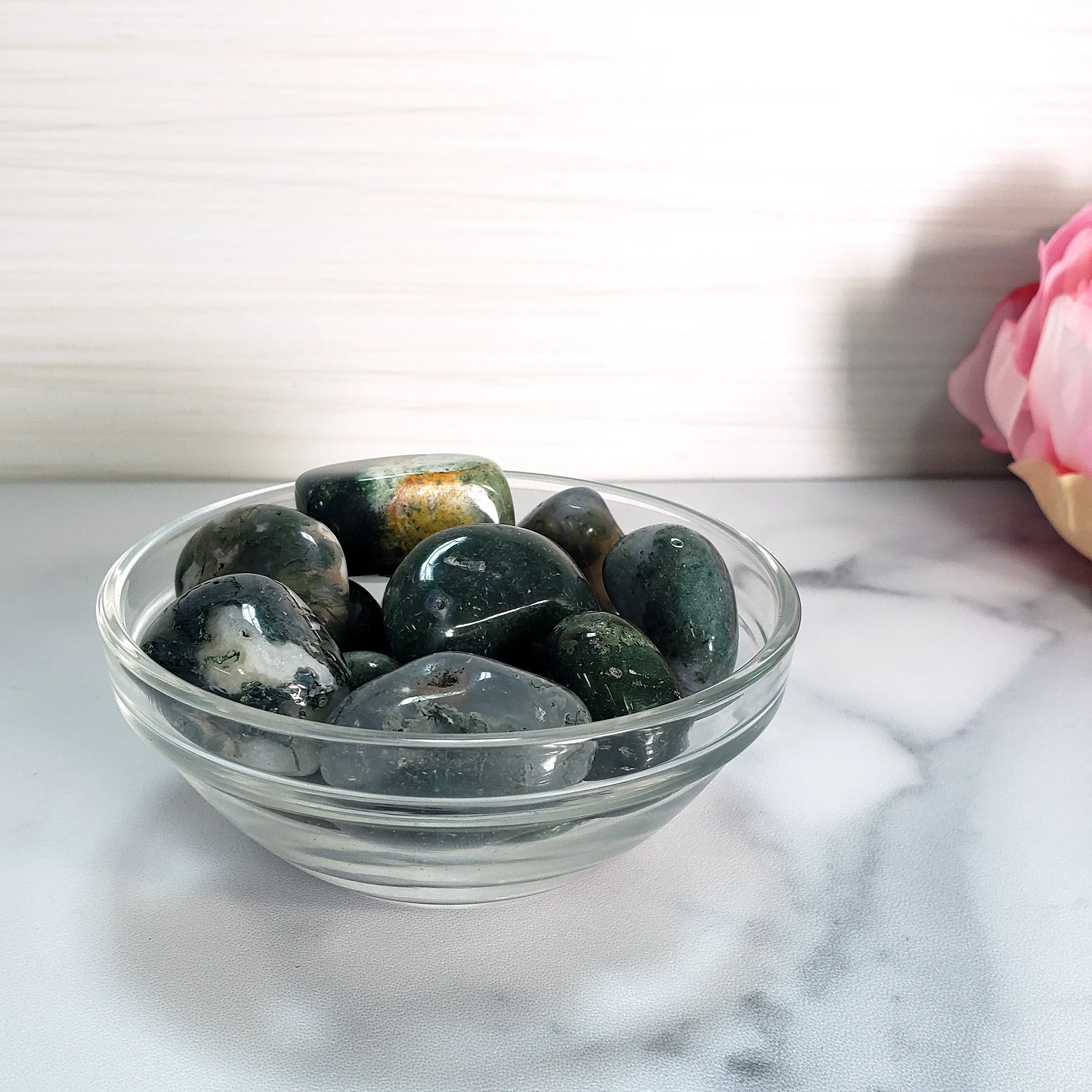 Moss Agate Crystal Natural Gemstone Tumbled Stone | One Stone