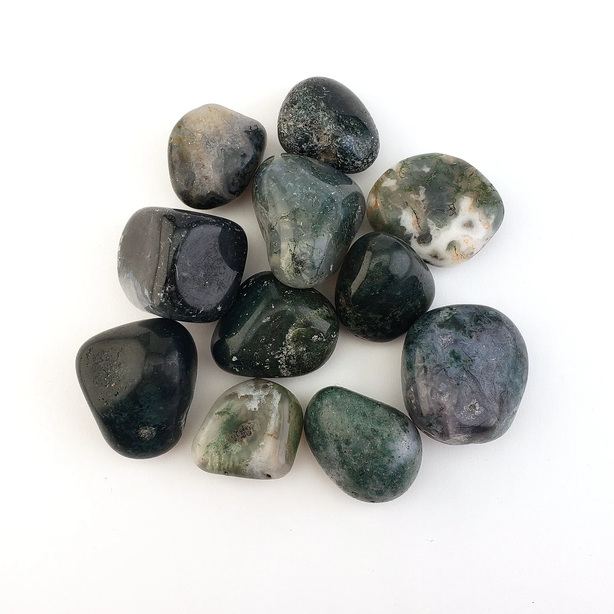 Moss Agate Crystal Natural Gemstone Tumbled Stone | One Stone