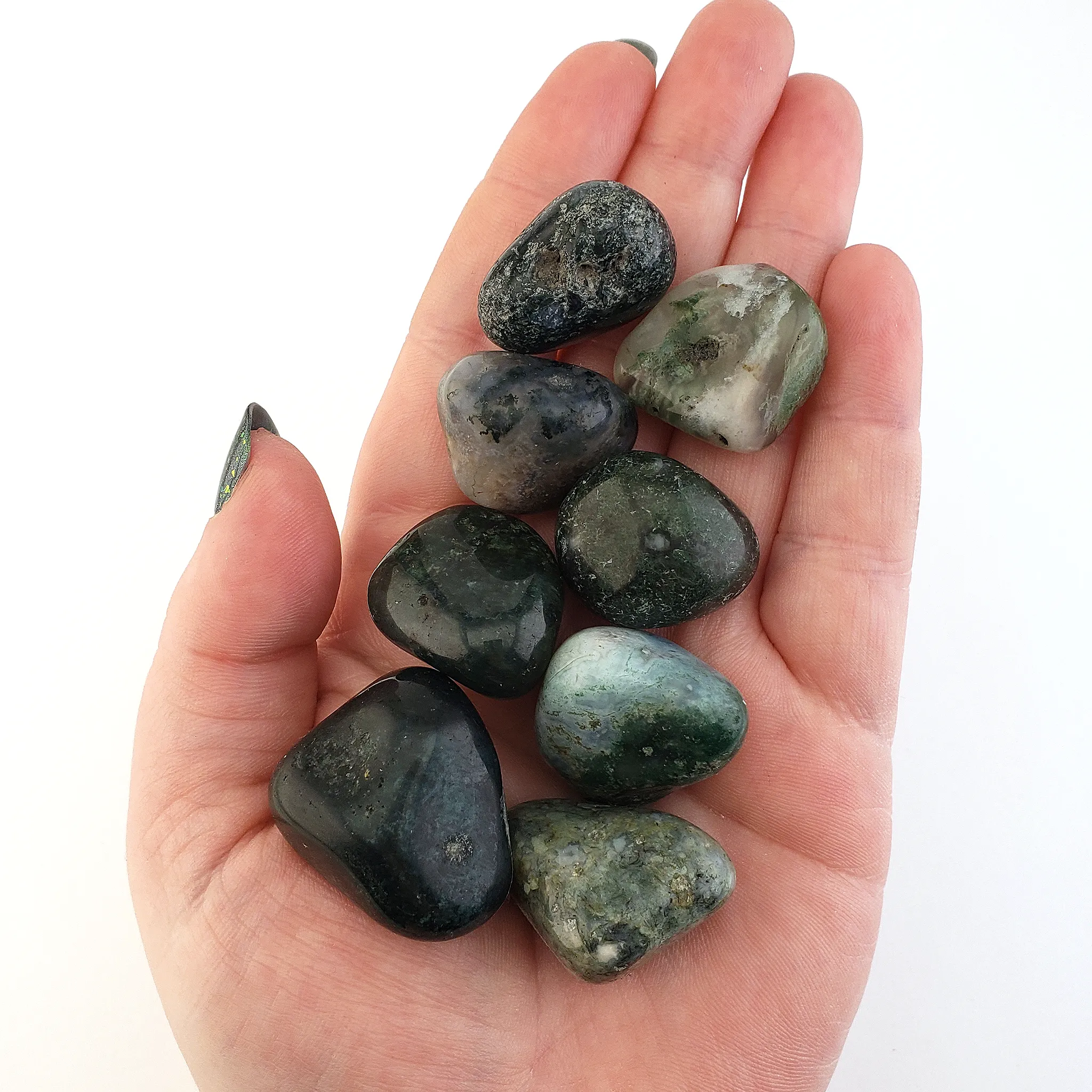 Moss Agate Crystal Natural Gemstone Tumbled Stone | One Stone