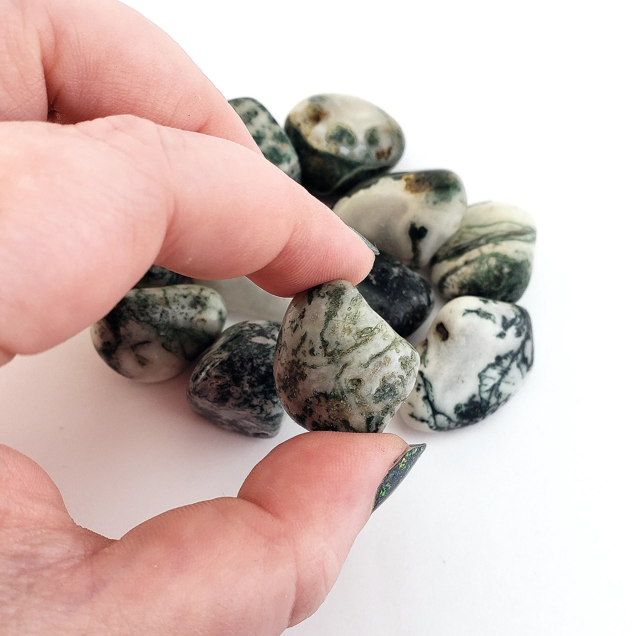 Moss Agate Crystal Natural Gemstone Tumbled Stone | One Stone
