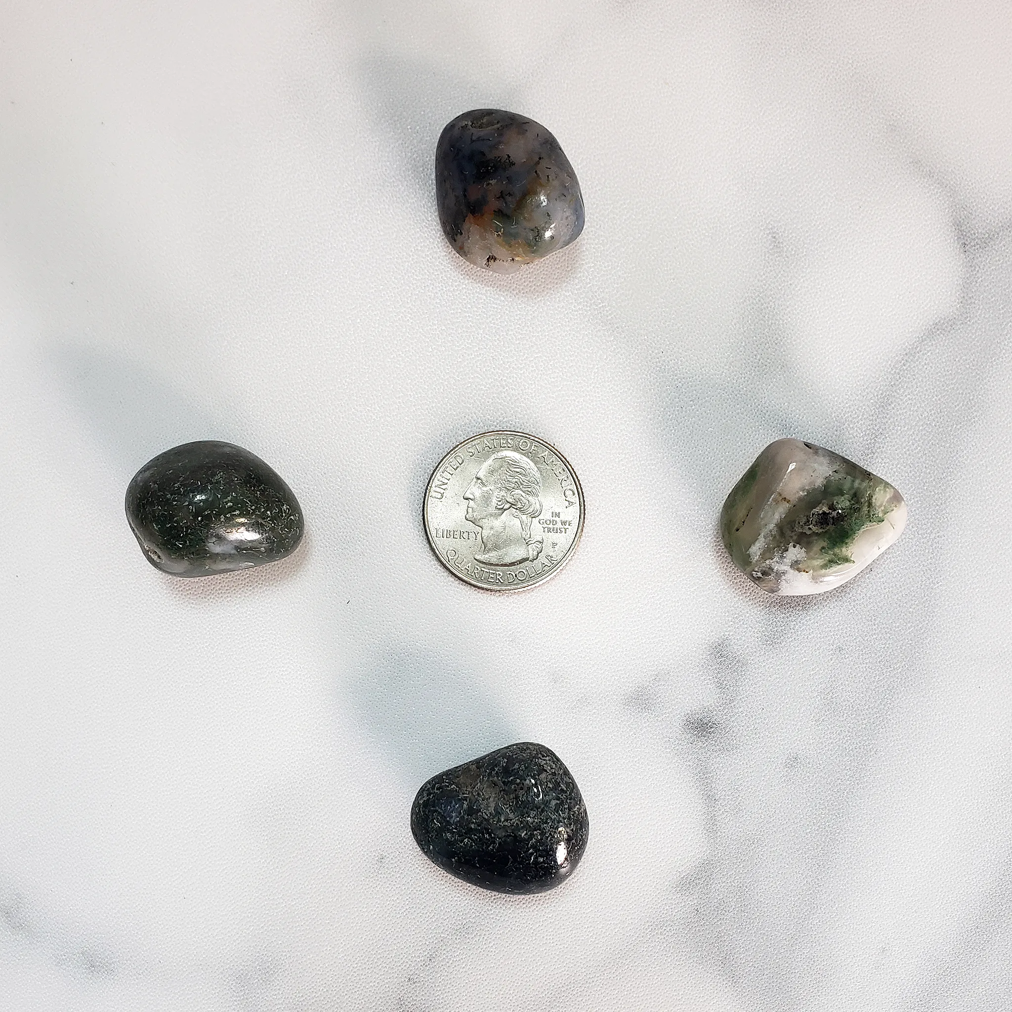 Moss Agate Crystal Natural Gemstone Tumbled Stone | One Stone