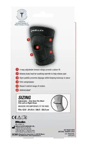 Mueller Adjustable Knee Brace Support, Black, One Size Fits Most