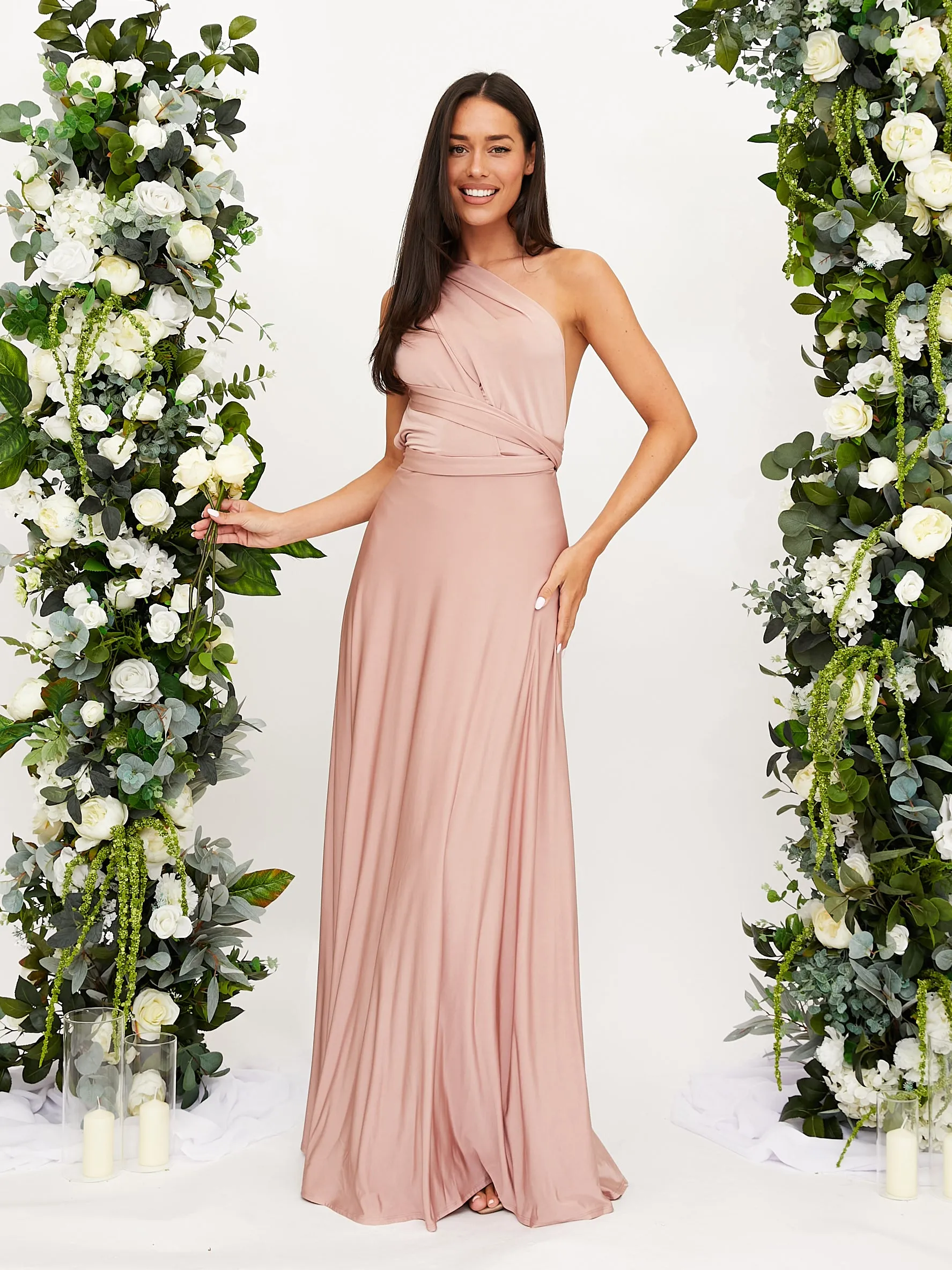 Multi-way Slinky Maxi Dress / Blush