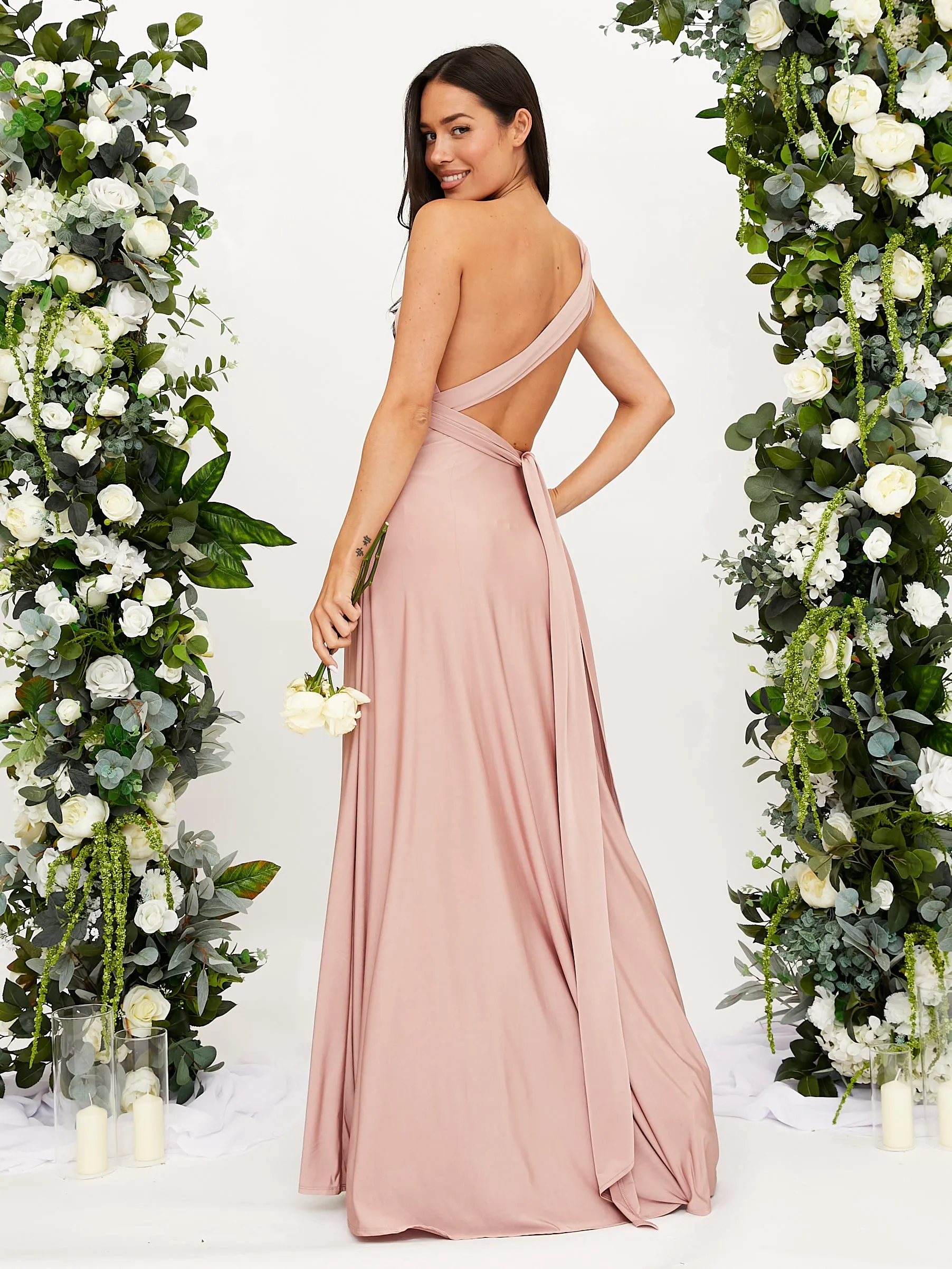 Multi-way Slinky Maxi Dress / Blush