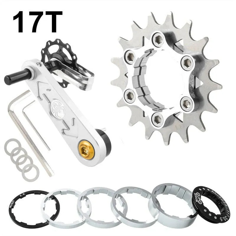 MUQZI Conversion Kit 12T 13T 14T 15T 16T 17T Single Speed Cassette Cog And Chain Tensioner For Road And MTB Bike