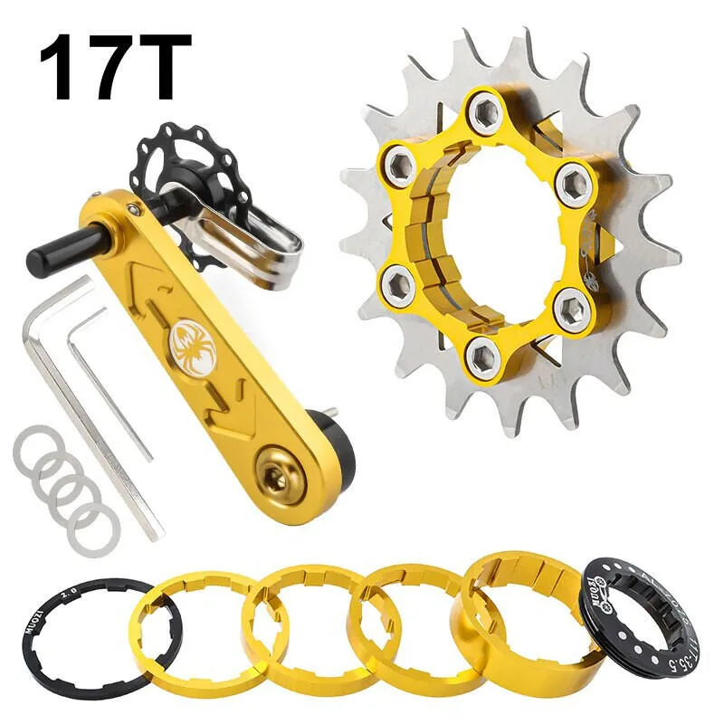 MUQZI Conversion Kit 12T 13T 14T 15T 16T 17T Single Speed Cassette Cog And Chain Tensioner For Road And MTB Bike