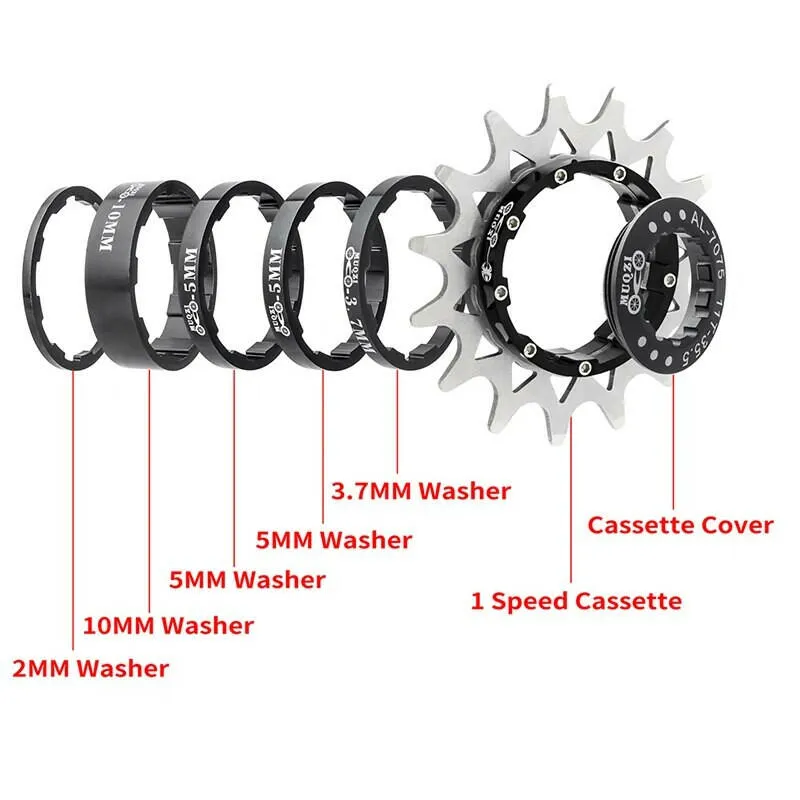 MUQZI Conversion Kit 12T 13T 14T 15T 16T 17T Single Speed Cassette Cog And Chain Tensioner For Road And MTB Bike