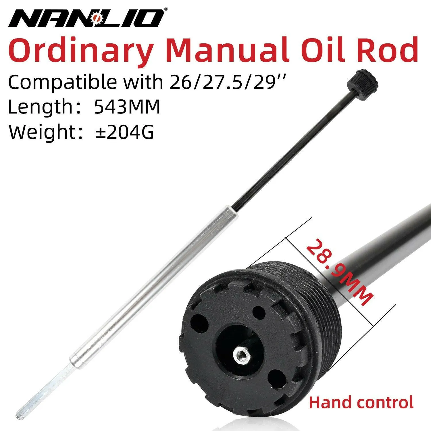 Nanlio Bicycle Suspension Forks Repair Part Oil Damping Rod 26/27.5/29 Alloy Steel Manual Remote Control Replace Accessories