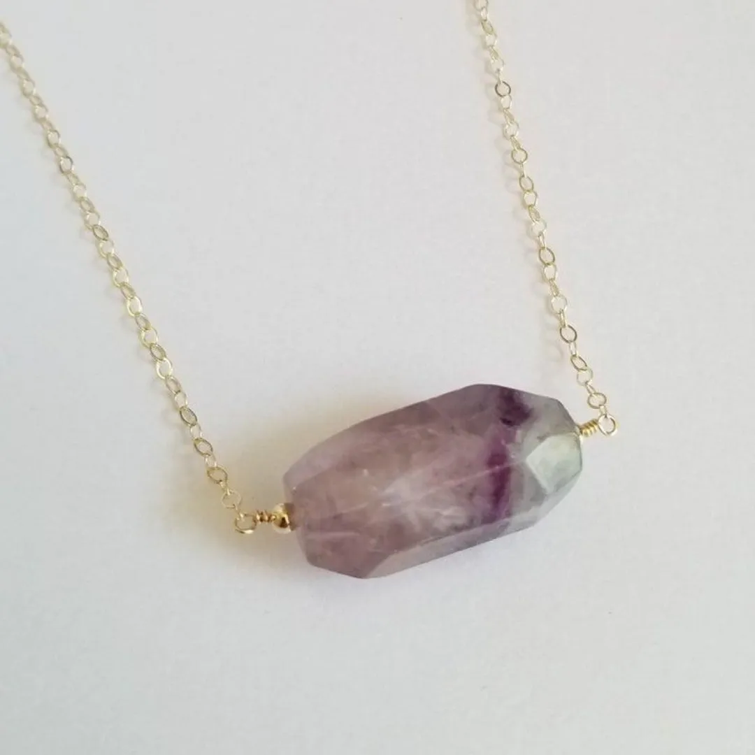 Natural Raw Fluorite Necklace