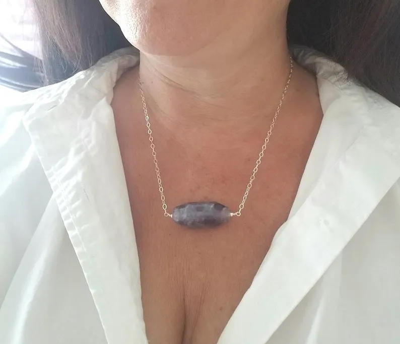 Natural Raw Fluorite Necklace