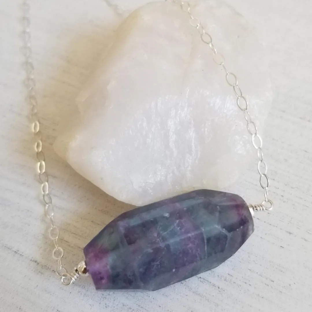 Natural Raw Fluorite Necklace