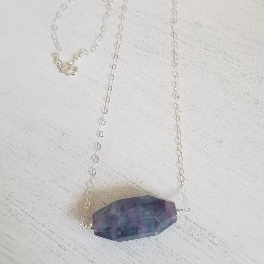 Natural Raw Fluorite Necklace