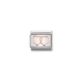 Nomination Classic Rose Gold Double Heart Charm