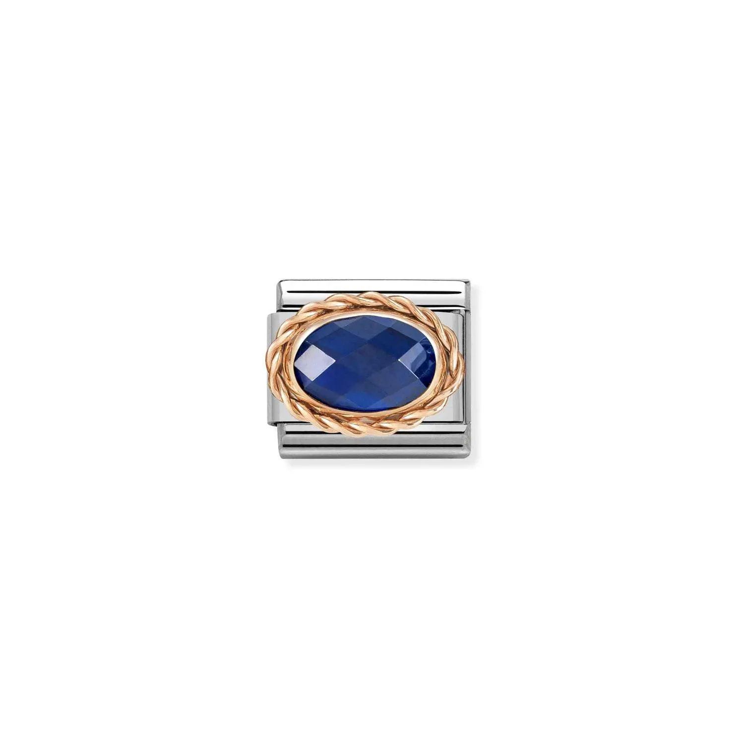 Nomination Rose Gold and Dark Blue Cubic Zirconia Link