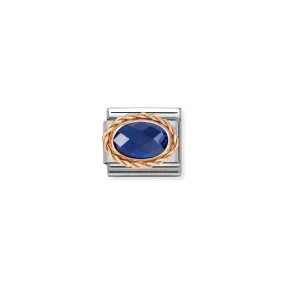 Nomination Rose Gold and Dark Blue Cubic Zirconia Link