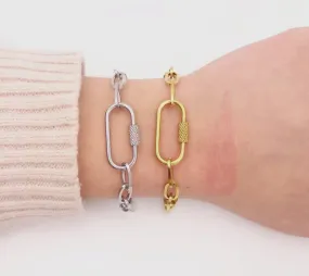 Open Carabiner Paperclip Link Bracelet