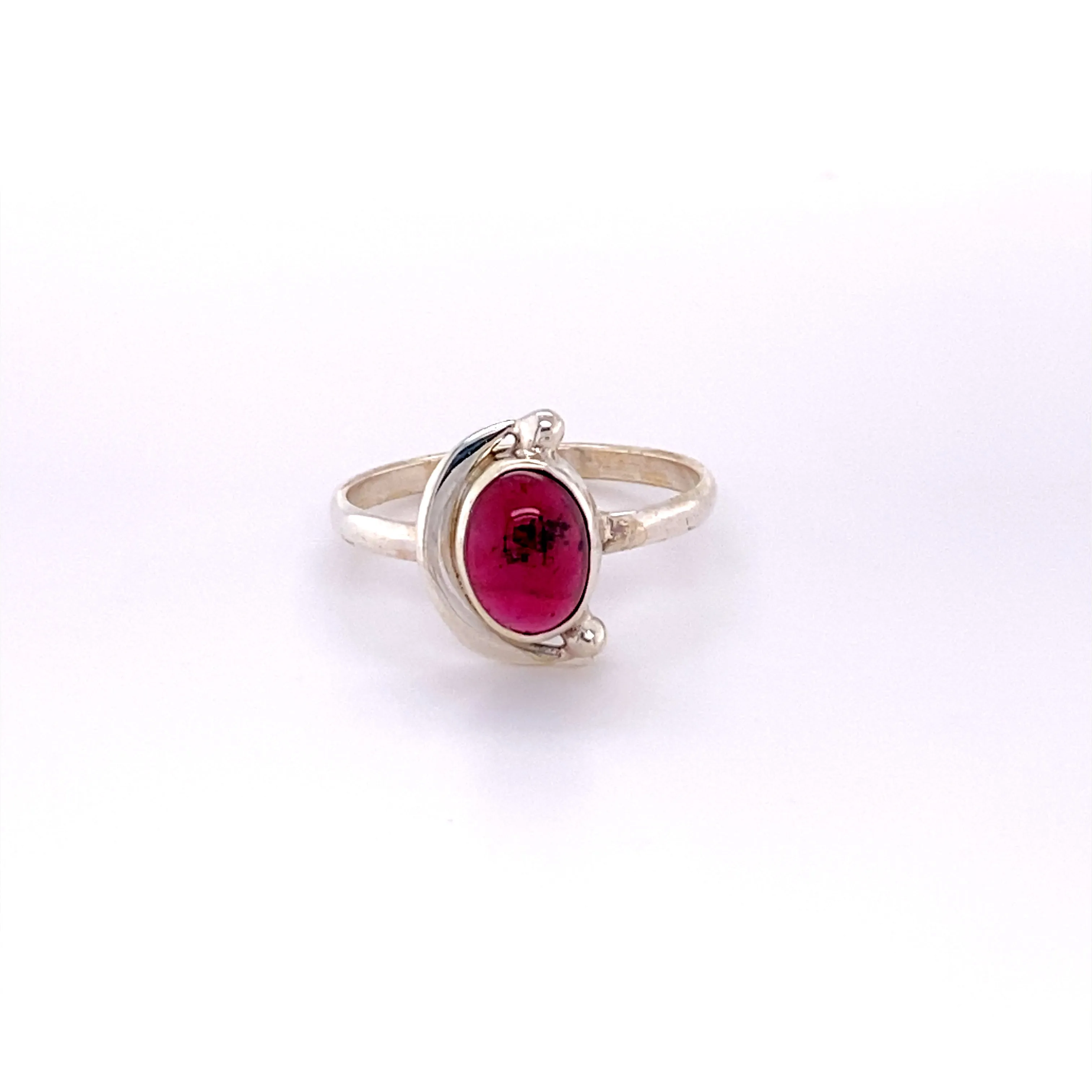 Oval Crescent Moon Ring with Natural Gemstones