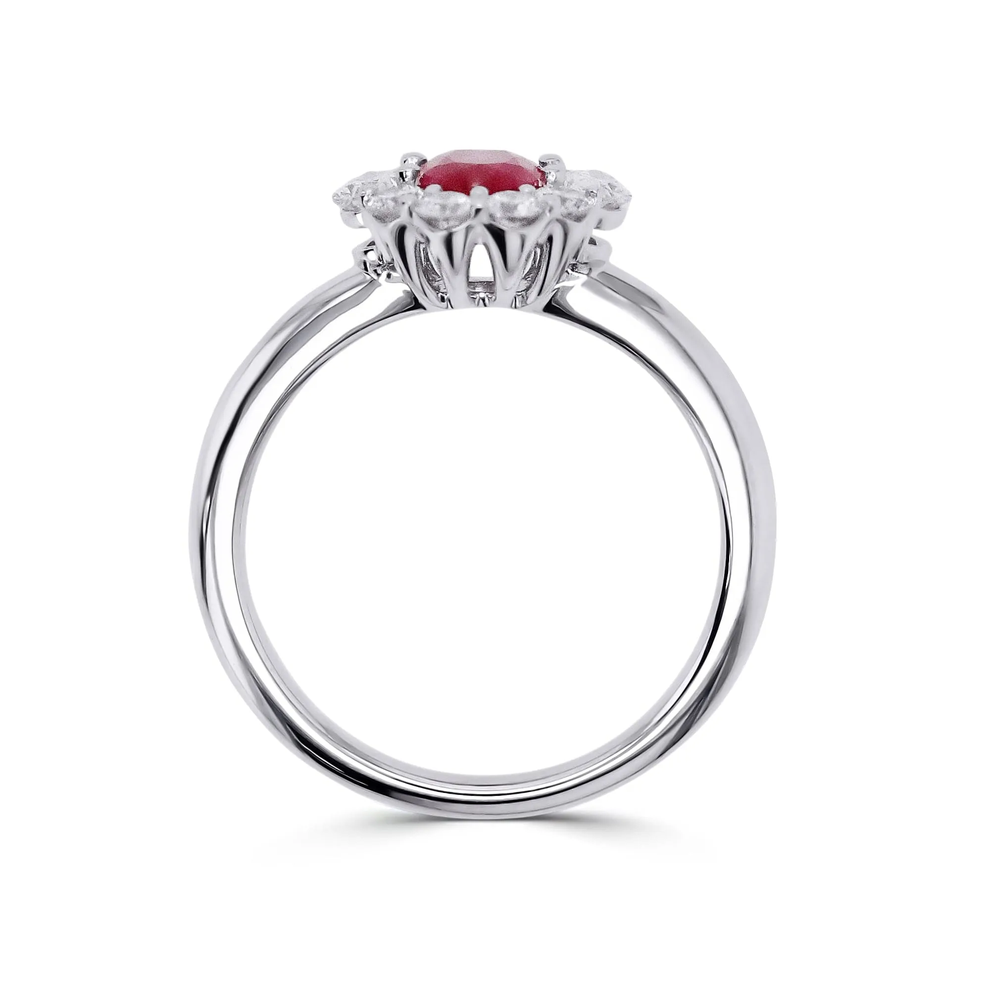 Oval-Cut Ruby and Diamond Ring