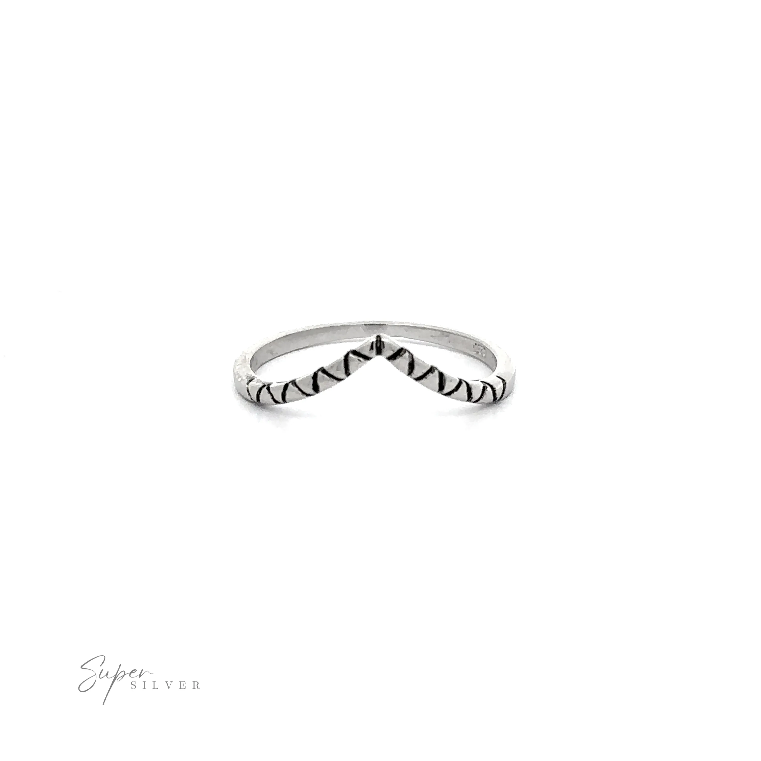 Patterned Chevron Ring