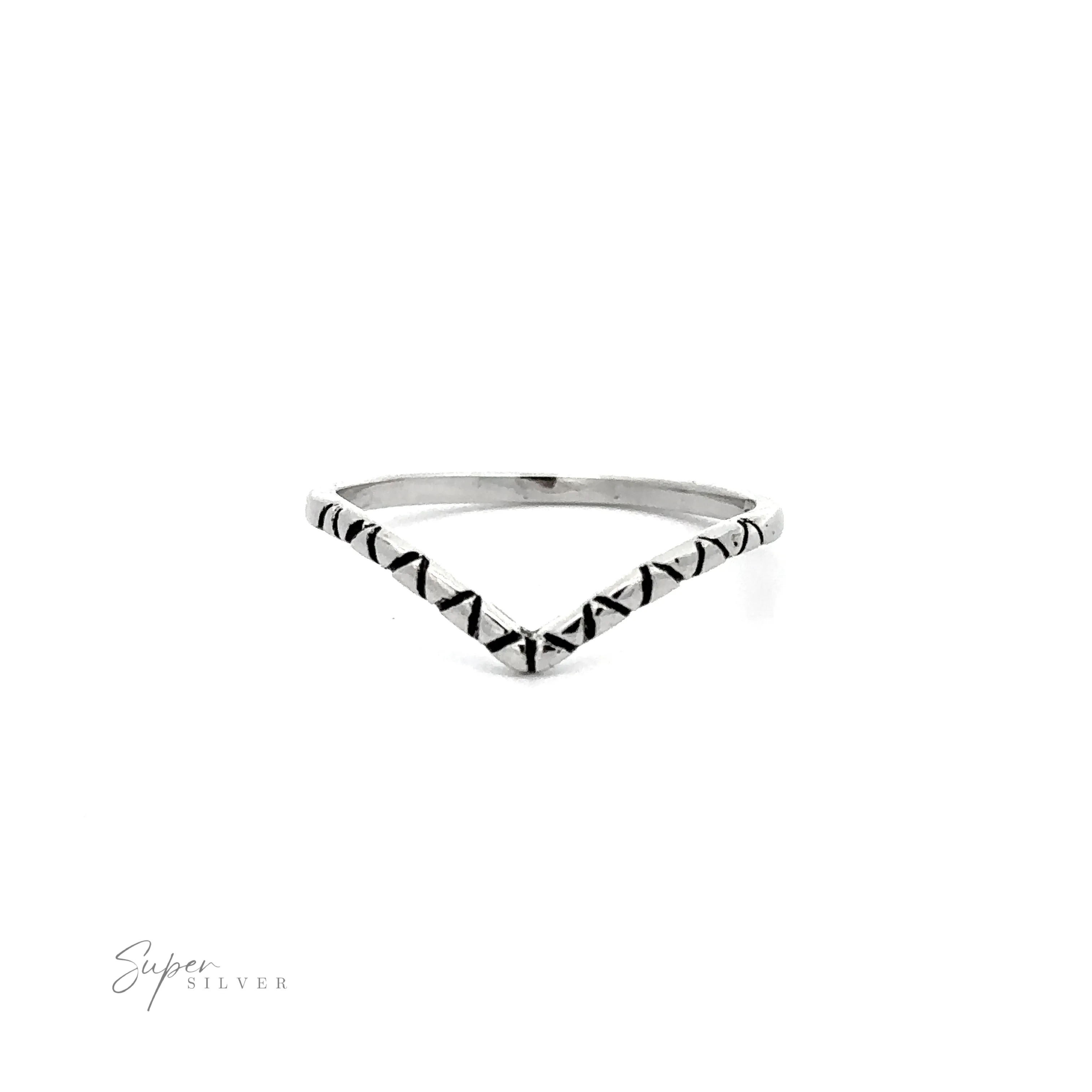 Patterned Chevron Ring