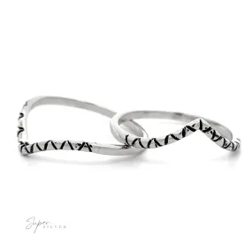Patterned Chevron Ring