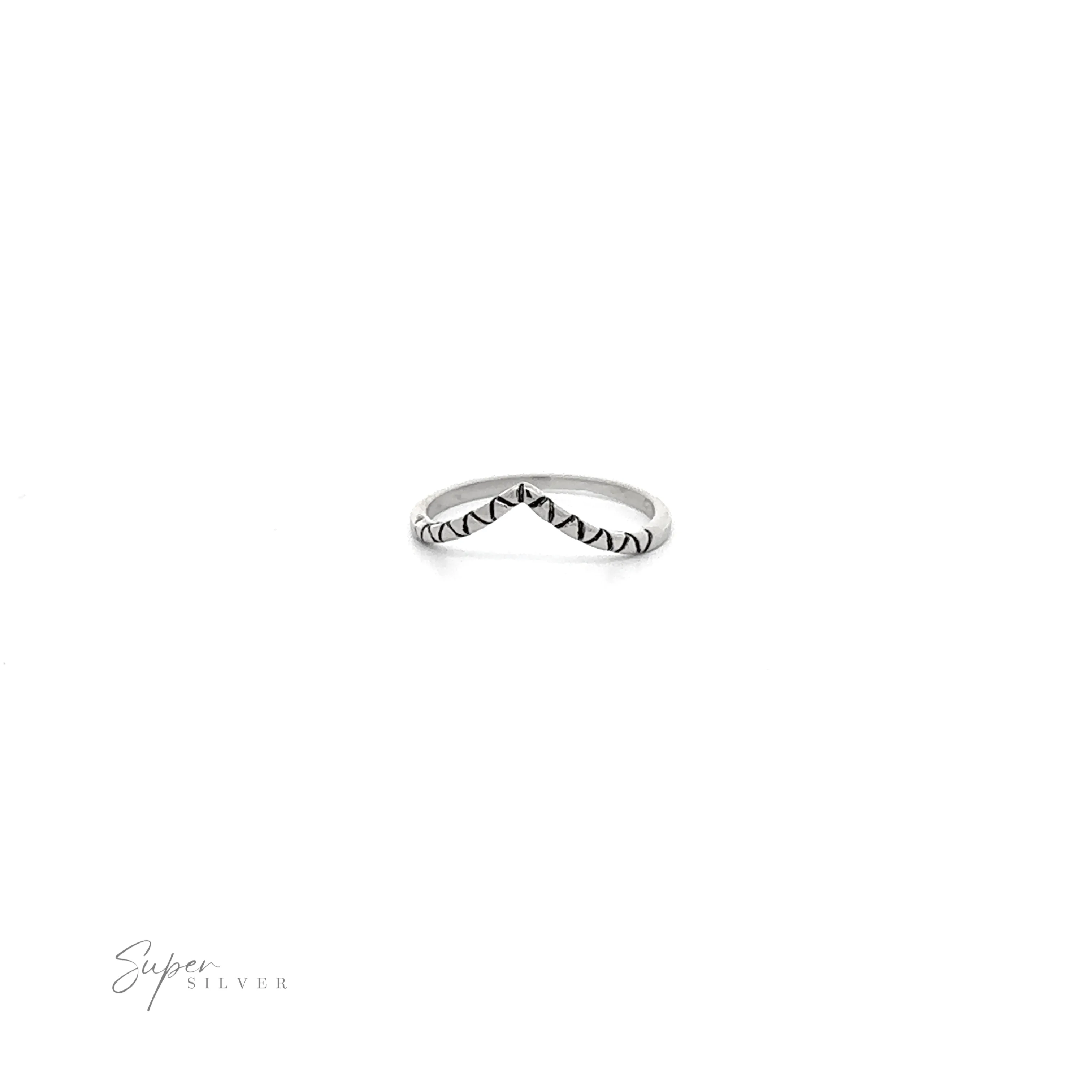 Patterned Chevron Ring
