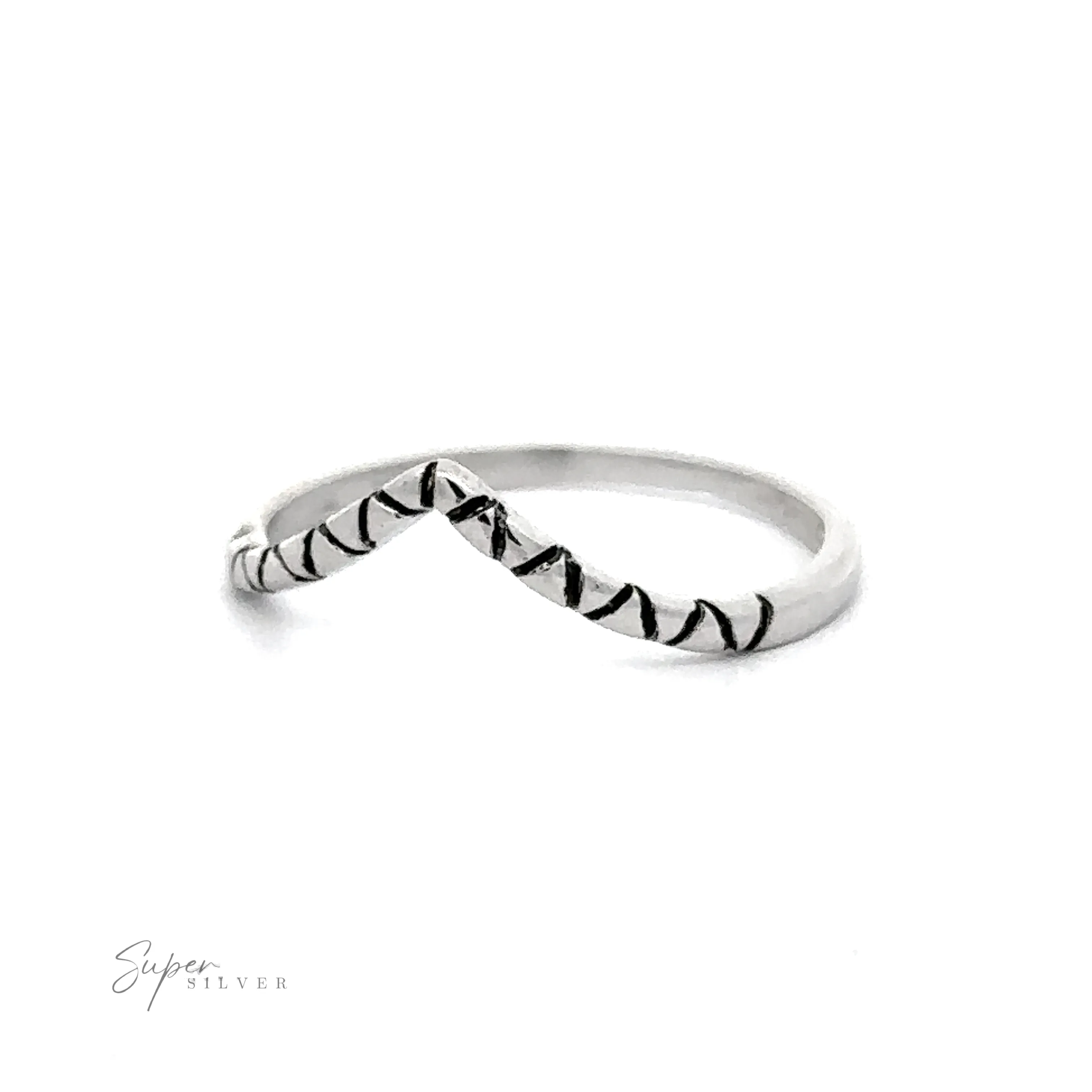 Patterned Chevron Ring