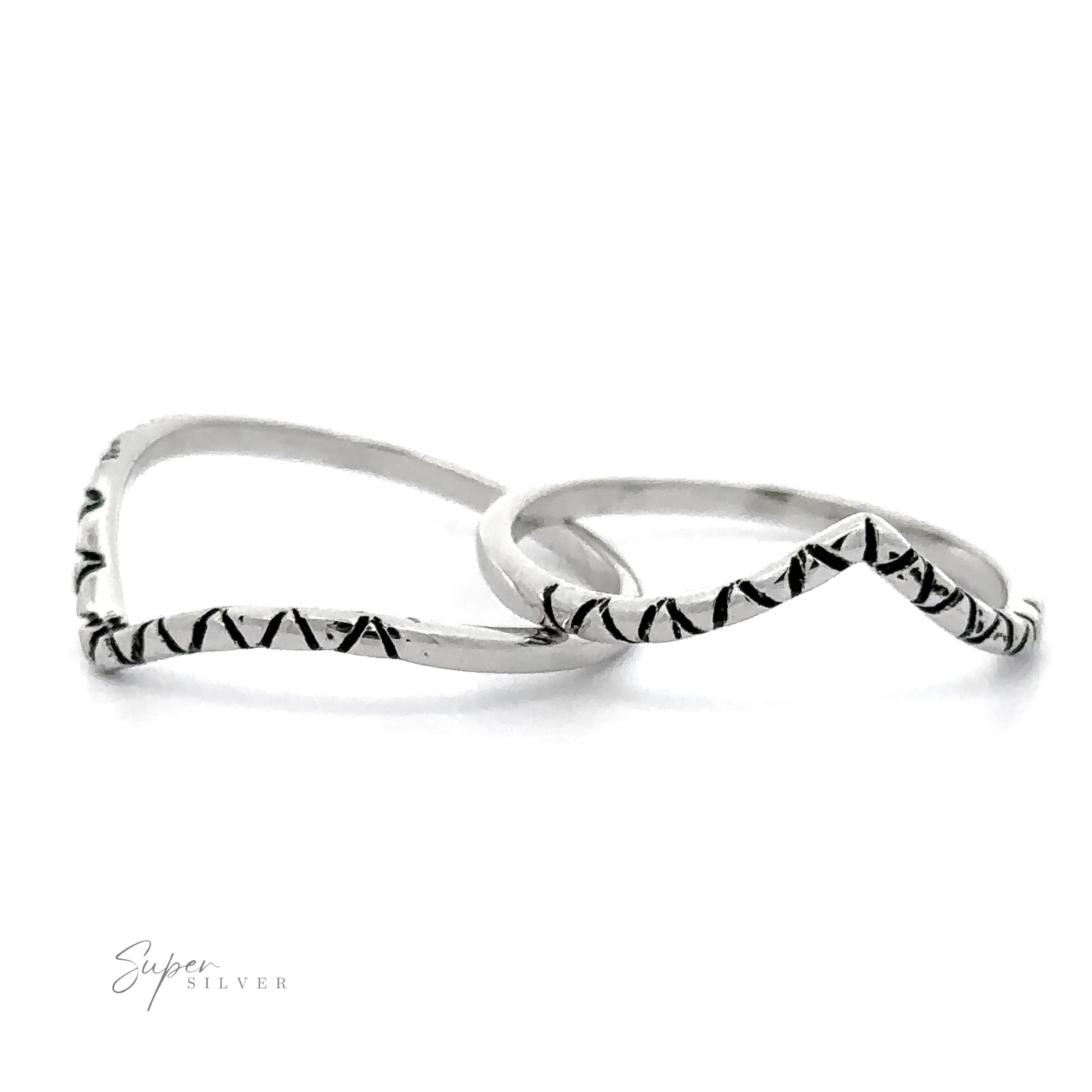 Patterned Chevron Ring