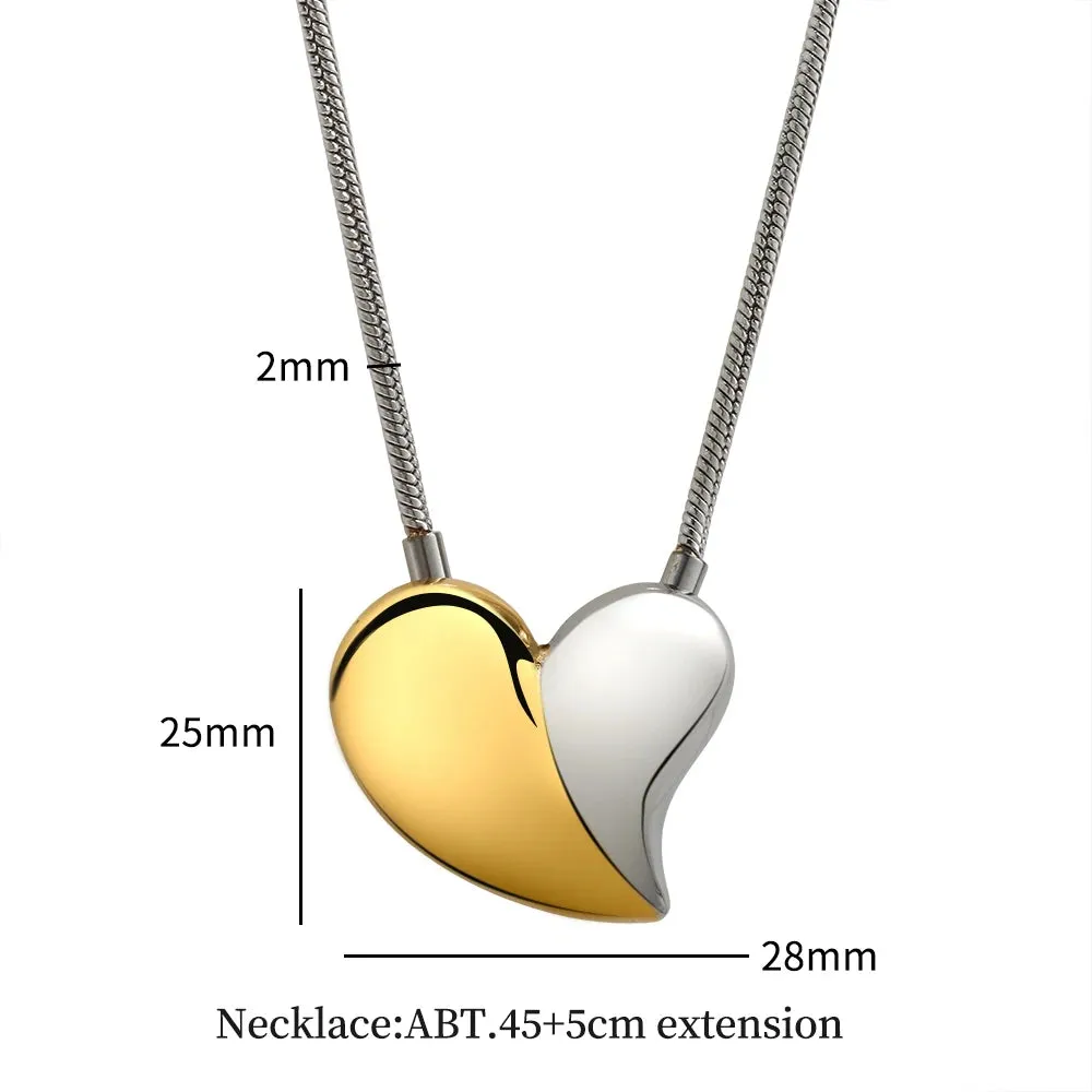 Peach Heart Earrings Necklace Rust Resistant Trendy Jewelry Set