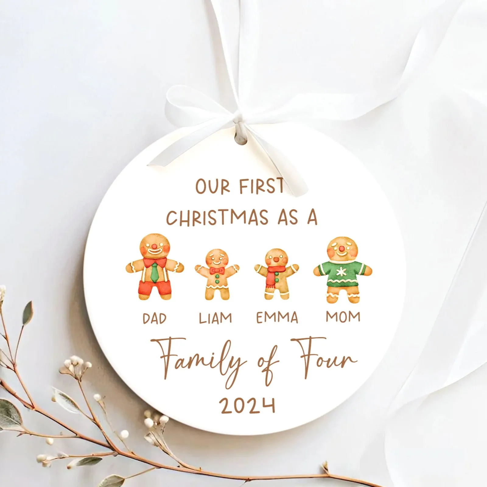 Personalized Ceramic Family Ornament, Family Christmas CX02-22