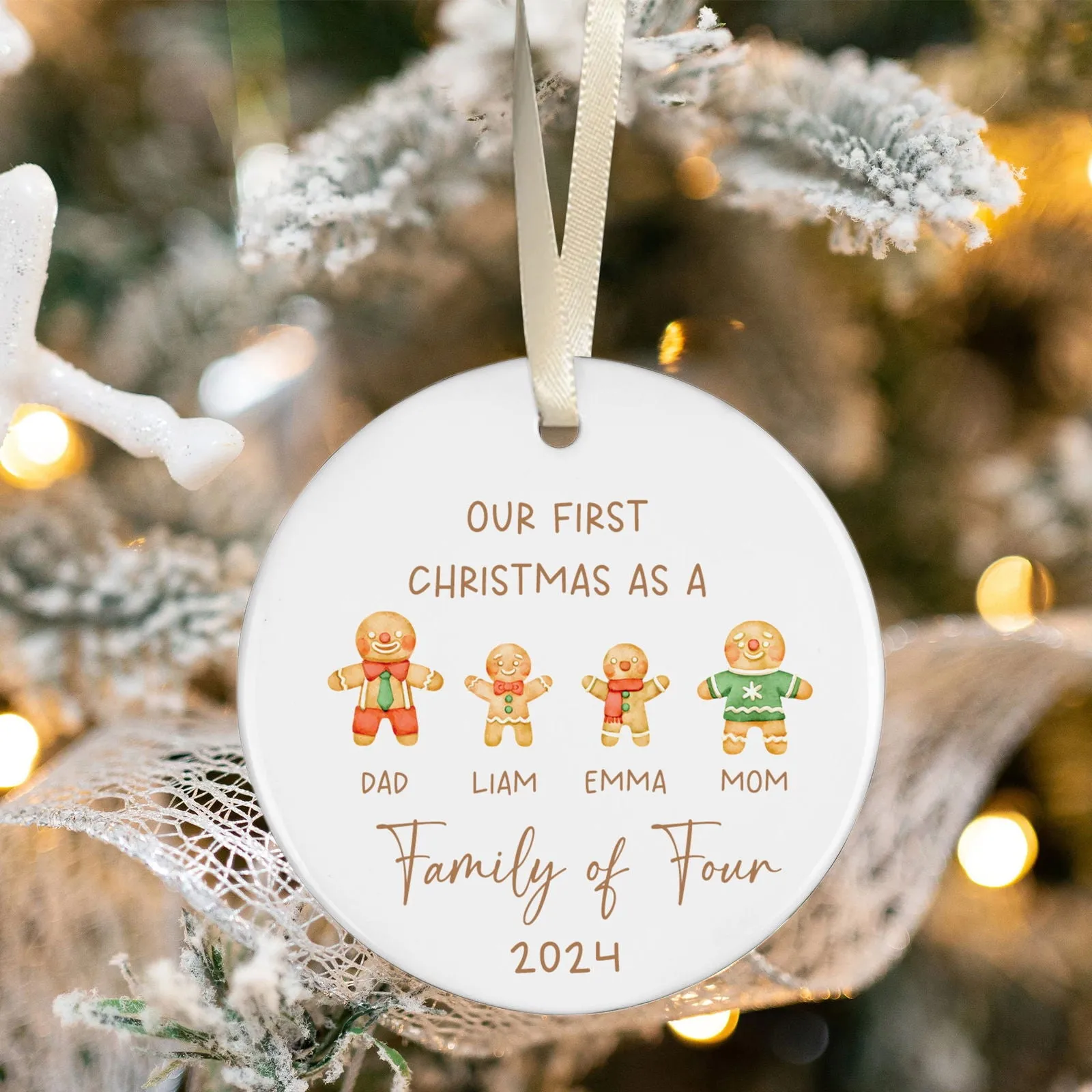 Personalized Ceramic Family Ornament, Family Christmas CX02-22