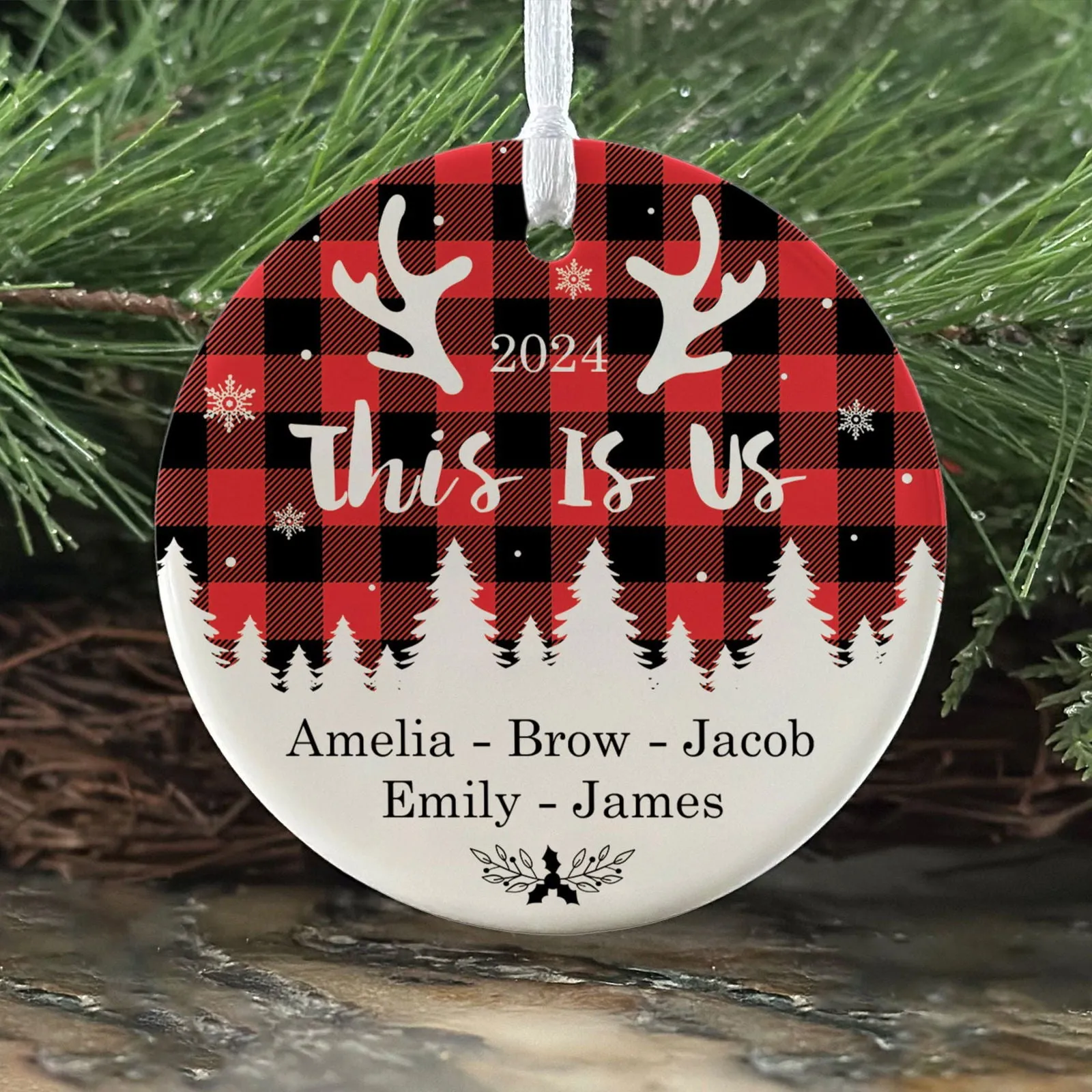 Personalized Family Ornament, Custom Xmas Tree Ornament, First Christmas Family Ornament CX01-25