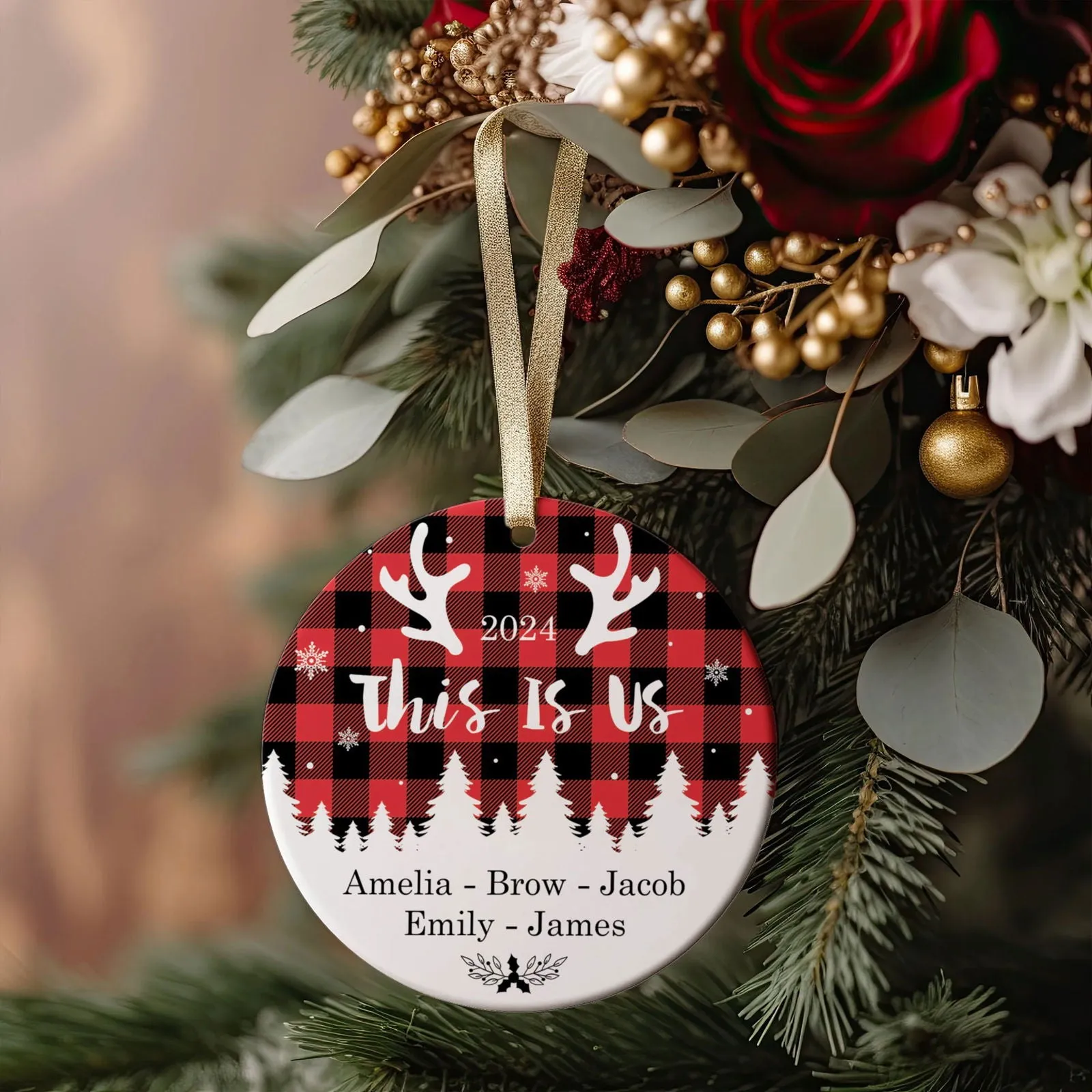 Personalized Family Ornament, Custom Xmas Tree Ornament, First Christmas Family Ornament CX01-25