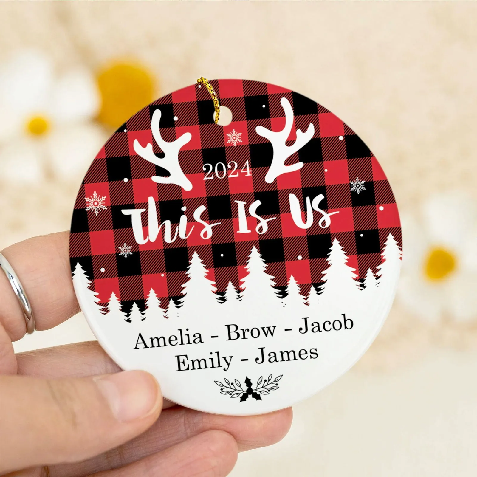 Personalized Family Ornament, Custom Xmas Tree Ornament, First Christmas Family Ornament CX01-25