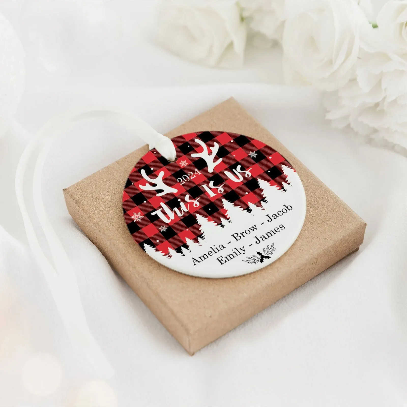 Personalized Family Ornament, Custom Xmas Tree Ornament, First Christmas Family Ornament CX01-25