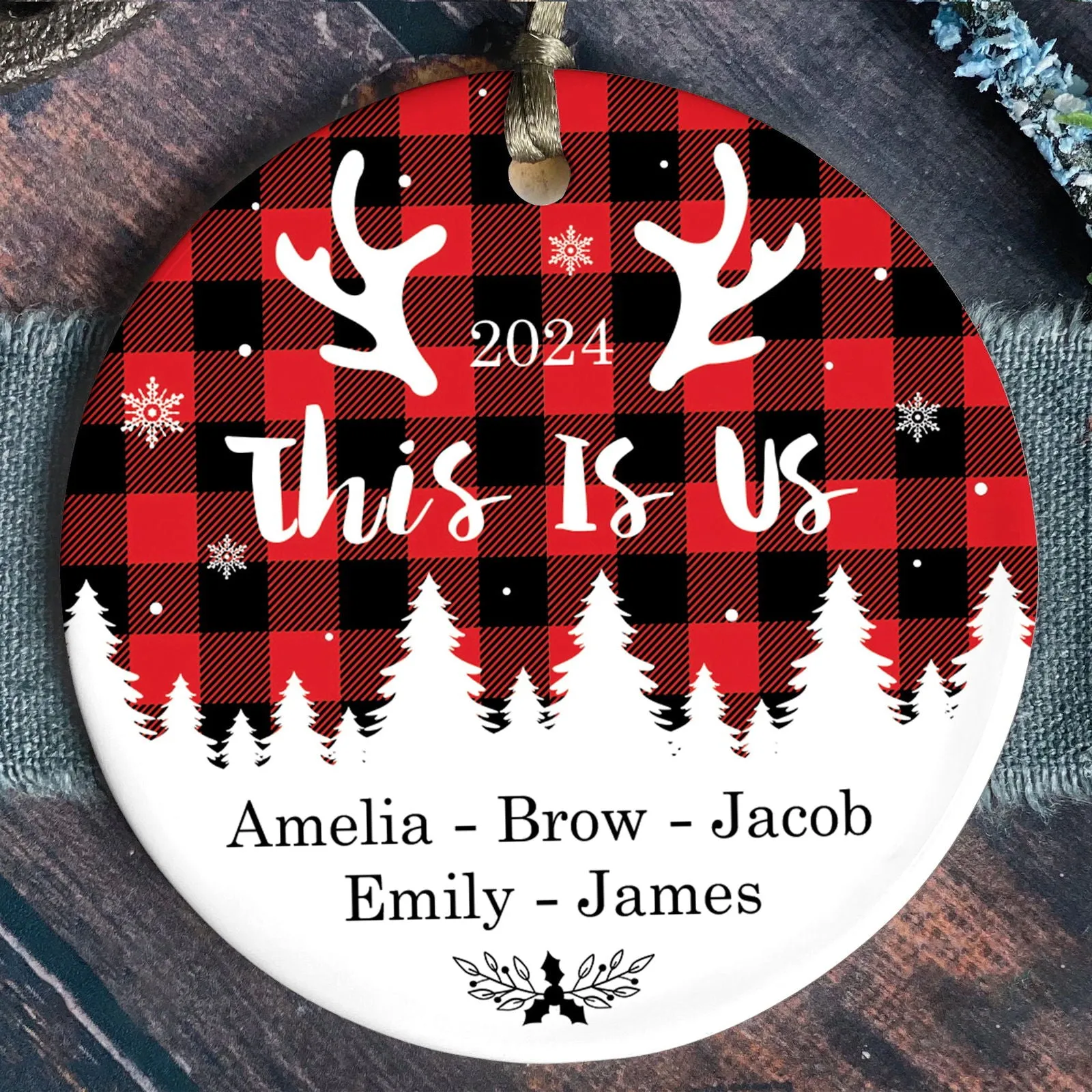 Personalized Family Ornament, Custom Xmas Tree Ornament, First Christmas Family Ornament CX01-25
